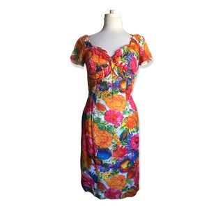 Vintage Vibrant Floral Dress